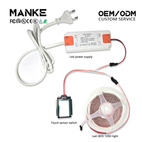 Vente en gros de variateurs de lumière LED CCT à une ou trois couleurs, DC 12-24V 5A 60W, CE FCC RoHS, interrupteur tactile inductif à un bouton pour miroir 100W