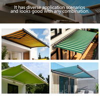 Awning tahan lama dapat ditarik aluminium luar ruangan dengan braket sisi listrik kuat dengan fitur teleskopik bermotor pencegahan hujan