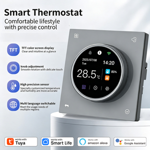 <span class=keywords><strong>Thermostat</strong></span> intelligent WiFi à bouton rotatif <span class=keywords><strong>pour</strong></span> chauffage au sol, chaudière à eau et à <span class=keywords><strong>gaz</strong></span>, régulateur de température programmable <span class=keywords><strong>pour</strong></span> la maison, compatible Tuya, Alexa, Google Home - Product Image 1