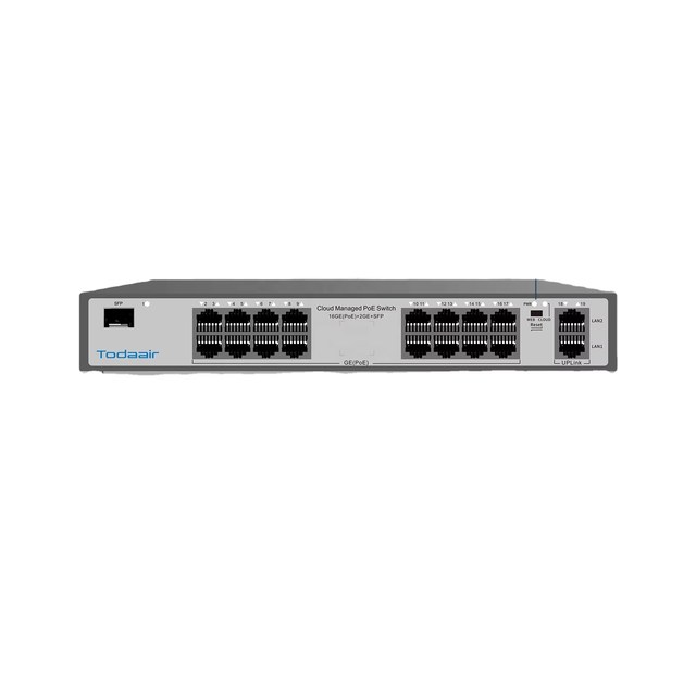 Enterprise-Grade 16-Port PoE Switch with SFP Fiber & Cloud Management