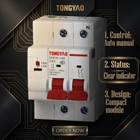Disjoncteur miniature TONGYAO GDB7N-100E 2P 63A, module de commande automatique et manuelle, MCB 230V 50Hz 6000A, rail DIN, ignifuge PA66
