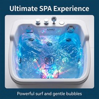 ALFAPET R-11 Bak Mandi Akrilik untuk Anjing, Spa Mandi Anjing, Bak Mandi Hewan Peliharaan dengan Lampu LED Ozone Gelembung 360 °   Nosel Semprotan Pijat