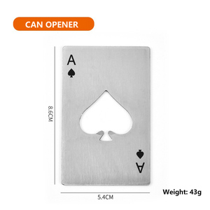 Pique un ouvre-boîte Ouvre-bouteille en acier inoxydable Ouvre-bouteille de carte de poker - Product Image 2