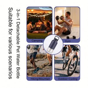 Gamelle portable 3-en-1 isotherme en acier inoxydable de 32 oz pour animaux de compagnie avec logo personnalisé, bouteille d'eau détachable avec couvercle pour chien, idéale pour les voyages en extérieur - Product Image 5