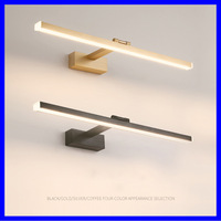 Lampe moderne d'armoire à miroir en aluminium à LED pour salle de bain, toilette murale à gradation RVB, table de lavage sans poinçon