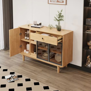 New modern minimalist living room/dining room <b>storage</b> <b>sideboard</b>, solid wood multi-functional <b>storage</b> cabinet, large capacity - Product Image 2