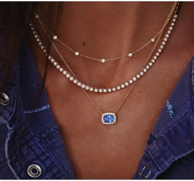 Fashion gold Diamond Necklace for women Wholesale NS8061463