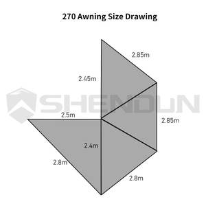 4WD camion fuoristrada rimorchio Sied auto <span class=keywords><strong>tenda</strong></span> da sole XL 270 Led Freetanding esterno facile da aprire Caravan <span class=keywords><strong>tenda</strong></span> da 270 gradi <span class=keywords><strong>tenda</strong></span> da sole per auto - Product Image 2
