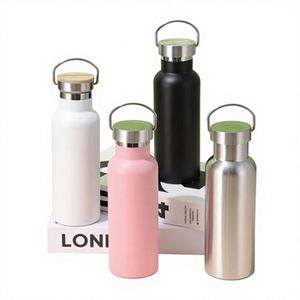 Outdoor Mountaineering and Cycling American Style Thermos Cold or Hot 304 Stainless Steel Sports Water <b>Bottle</b> Flask With Handle - Product Image 1