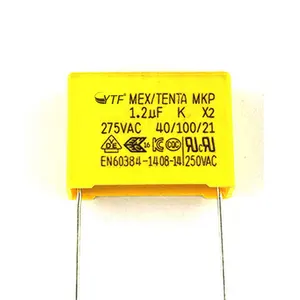 Condensador de seguridad, venta al por mayor, fábrica de Shenzhen, 1,2 uf, 275v, MKP/MPX X2 con gran precio