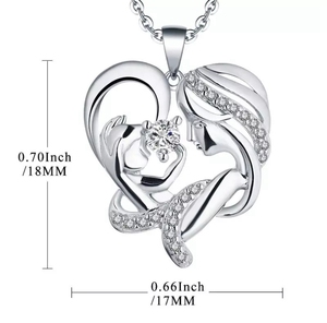 Collana a forma <span class=keywords><strong>di</strong></span> cuore con zirconi per la Festa della <span class=keywords><strong>Mamma</strong></span>, <span class=keywords><strong>Amore</strong></span> <span class=keywords><strong>di</strong></span> <span class=keywords><strong>Mamma</strong></span>, <span class=keywords><strong>Mamma</strong></span> e Bambino - Product Image 3