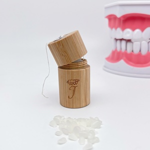 Fil dentaire biodégradable au charbon de bambou avec cire naturelle - OEM ODM Logo personnalisé pour adultes/enfants/femmes enceintes - Product Image 1
