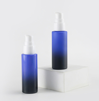 Ensembles d'emballages de cosmétiques de luxe modernes vides en verre opale dégradé de 30ml avec pompe Ensemble de soins de la peau Bouteille de lotion pour le visage