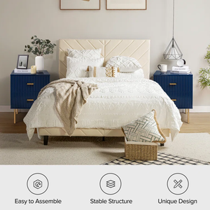 Factory Customized High Quality <strong>Blue</strong> High Gloss Paint 2 Drawers Metal Legs <strong>Bedside</strong> <strong>Table</strong> - Product Image 4