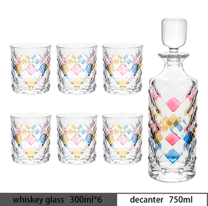6개 위스키 잔 세트와 1개 크리스탈 디캔터, 우아한 위스키 텀블러 잔, 가정용 바 호텔 도매 대량 공급 - Product Image 2