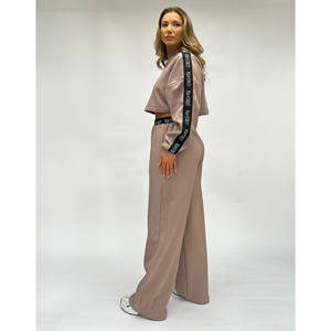Taupe Crop Sudadera Jumper loungewear - Product Image 1