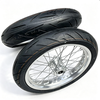 Ensemble de roues CNC Supermoto Surron Ultra Bee 17 pouces, aluminium argenté, pneus CST, avant et arrière, kit complet pour moto électrique tout-terrain