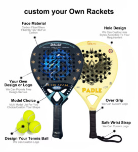 Raquetas de Tenis y Pádel de Fibra de Carbono Ligeras y de Alta Calidad Personalizadas al por Mayor, Raquetas Premium de Fábrica China - Product Image 2