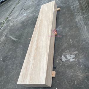 خزانة تلفزيون من الحجر الطبيعي البيج من الترافرتين مع أدراج بتصميم كريم فرنسي لغرفة المعيشة الفاخرة - Product Image 3