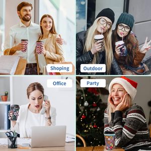 Iced Coffee Sleeve Insulator Sleeves for <b>Cold</b> Drinks Beverages Reusable Neoprene <b>Cup</b> Sleeve with Handle for 16-32oz Coffee <b>cups</b> - Product Image 5