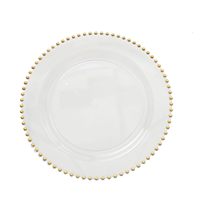 Plaques de chargeur en argent doré transparent meubles de mariage en plastique et décoration de banquet d'hôtel pour la fête