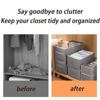 Boîte de rangement pour vêtements multi-grilles avec poignée pour l'organisation des tiroirs de la garde-robe