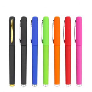 <b>Cheap</b> Rubber Coted Custom Black and Gold Promotional Cozy Soft Touch Gel <b>Pen</b> With Logo - Product Image 6