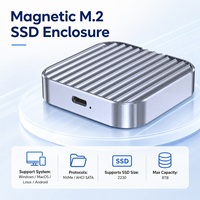 Carcasa Magnética para SSD M.2 NVMe SATA, 10Gbps USBC, Carcasa de Aluminio sin Herramientas, Unidad Externa de Doble Protocolo para iPhone 15/Android/Mac