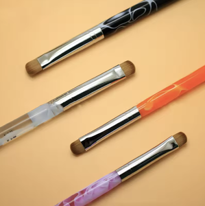 Pinceau à ongles en acrylique imprimable avec logo, manche en nylon, poils ovales, outil de nettoyage et de peinture pour manucure française - Product Image 2