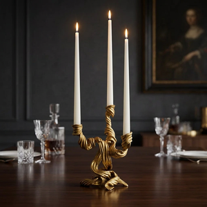 Candelabro de Latón de Lujo Hecho a Mano para Mesa de Comedor, Sala de Estar, Mesa de Centro, Dormitorio, Decoración del Hogar, Pieza Decorativa Navideña - Product Image 4