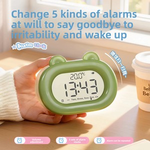 Sveglia per Bambini con Luce Notturna e Timer, Dispositivo Elettronico Kawaii con Funzione Snooze, Potente Sveglia Intelligente a Batteria in ABS per Bambini e Studenti - Product Image 2