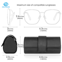 Étui à lunettes en PU lisse fait main avec sangle magnétique, boîte à lunettes pour lunettes de soleil et lunettes optiques, approvisionnement en gros pour usine, logo personnalisable