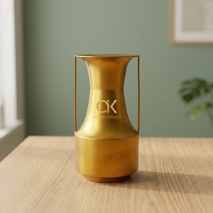 Vase à fleurs décoratif en métal doré AK Brass Table pour bureau à domicile à prix très raisonnable d'Inde - Product Image 2