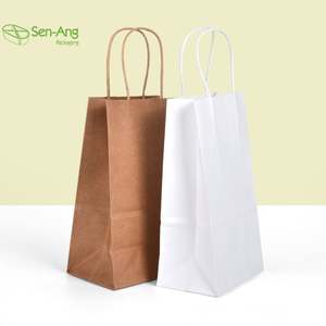 SenAng05 Mejor Precio, Bolsas de Papel Blancas Pequeñas sin Tamaño Personalizado, con Asa, al por Mayor - Product Image 3
