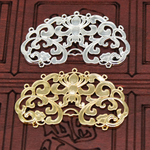 Traditional Chinese Lotus Lock Gold Plated Copper Hair Ornament For Hanfu <b>Wedding</b> Bridal Headwear DIY <b>Accessory</b> Material - Product Image 4