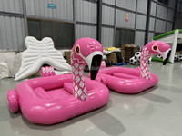 Bateau gonflable flamant rose jaune, jeux aquatiques, jouets de piscine, capacité 320 kg, matériau PVC