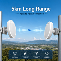 CPE para Exteriores de 5KM de Largo Alcance Punto a Punto, 900Mbps de Alta Potencia, 802.11AC 5.8GHz, Puente WiFi Digital Gigabit para Cámaras IP CCTV