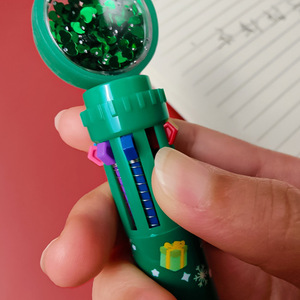 Christmas Cartoon 10 <b>Color</b> Ballpoint <b>Pen</b> Press <b>Multi</b> Function Student Gift Plastic 0.5mm Needle Tip - Product Image 3
