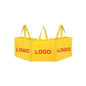 便宜的价格定制Logo环保袋，印刷可回收购物袋，购物折叠手提包PP层压Non布袋