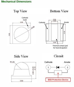 Offre Spéciale puce de CUN96A1G Séoul Smd 3.5v a mené UV pour la photographie de fluorescence - Product Image 2