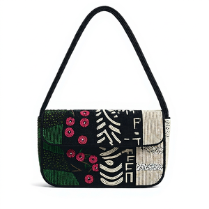 Luxury High Quality Handmade Floral Geometric Glass Beaded Single <b>Strap</b> <b>Shoulder</b> Bag Women Designer Fashion Custom OEM ODM - Product Image 1