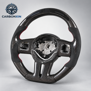 Volante Deportivo Personalizado en Forma de D de Fibra de Carbono con Empuñadura de Cuero para Jeep Wrangler y Grand Cherokee 2018-2024 - Product Image 3