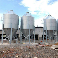Mini silo de stockage d'aliments en acier galvanisé, petite capacité, silo à grains, trémie d'alimentation automatique pour élevage de poulets et de porcs à petite échelle