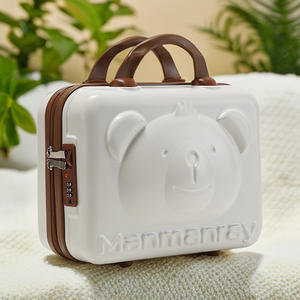 Trousse de Maquillage Portable Mammanray Bear en ABS/PC avec Fermeture Éclair, Organisateur de Maquillage de Voyage, Boîte de Rangement Couleur Unie - Product Image 1
