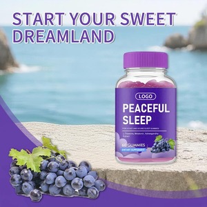 Ngủ Gummy 1 tháng cung cấp thêm sức mạnh Melatonin 6mg Vegan vitamin B6 L-theanine 5 HTP <span class=keywords><strong>valerian</strong></span> tàn ác miễn phí cho người lớn không - Product Image 2