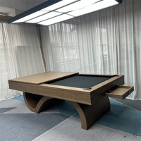 Table de billard professionnelle 9 pieds en bois massif style rétro classique, personnalisée en usine, avec poches en cuir et ardoise de Jiujiang, pour usage domestique