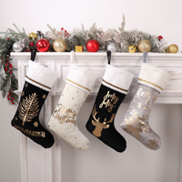 Chaussette de Noël en peluche personnalisée en gros, pochette suspendue pour décorations d'arbre de Noël, sac cadeau pour bonbons de Noël pour la décoration de fêtes de fin d'année
