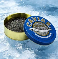 Boîte Ronde en Fer Blanc pour Caviar avec Doublure Dorée 250g, Qualité Alimentaire, Impression Sérigraphique, Couleur Personnalisée, Matériaux Recyclés