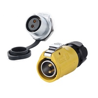 Conector Circular de Plástico IP67 a Prueba de Agua, Metálico, de Latón, de 2 Pines, Cnlinko LP20, Macho y Hembra, para Panel, Cable y LED