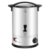 Pemanas Air Listrik Stainless Steel Warna Emas, Boiler Air Panas untuk Katering, Teko Besar untuk Merebus Air, Dispenser Kopi